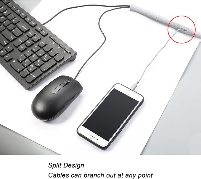 10ft - 1.25 inch Braided Cable Management Sleeve Cord Protector - Self-Wrapping - Image 3