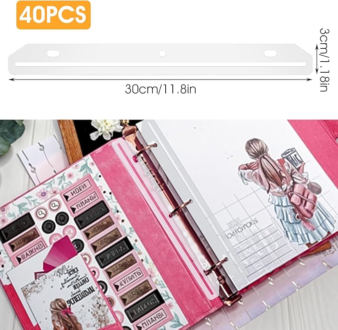 40 Pcs 3 Hole Punched Magazine Holders, Magazine Binder Magazine Organizer 3 - Image 3