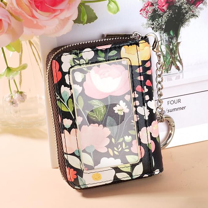 FurArt Zipper Wallet Women, RFID Blocking Credit Card Wallet, Business Card - Image 4