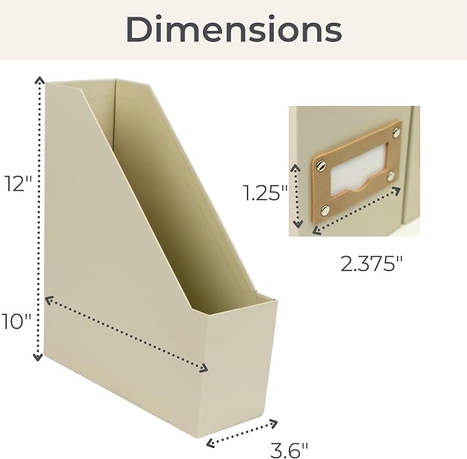 BLU MONACO | Cardboard Magazine File Holder Set of 6 | Vertical Magazine File - Image 8