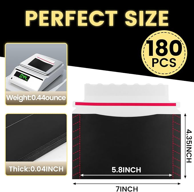 180 Pack Mailer Trading Card Envelopes，7" x 4.35" Trading Card Mailers - Image 4