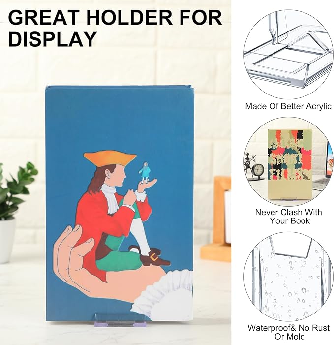 6 Pack Acrylic Book Stand for Display Adjustable Clear Display Holder Easel - Image 3