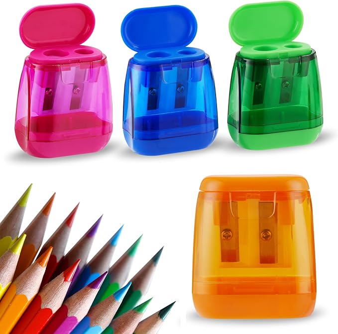 Sonuimy Pencil Sharpeners, Dual Holes Compact Colored Handheld Pencil Sharpener by Sonuimy