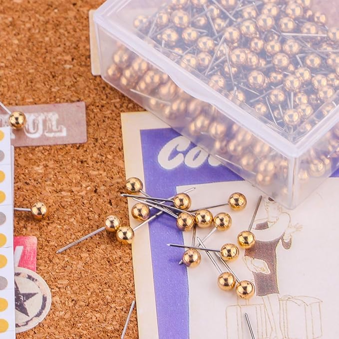 Push Pins Map Tacks 1/8-Inch Retro Metallic Color Beads Head Marking Push Pins - Image 5