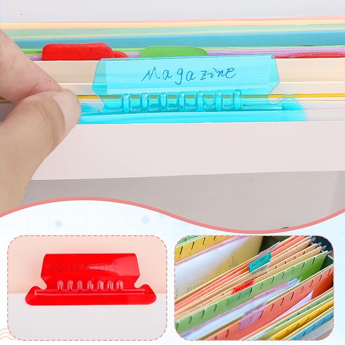 200 Pcs Hanging File Folder Tabs and 200 Pcs 2 Inch Inserts Labels, Plastic - Image 5