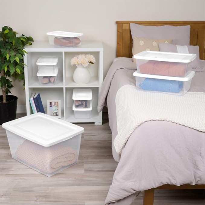 Sterilite 6-Pack Clear Storage Box, Stackable Container Bins - Image 5