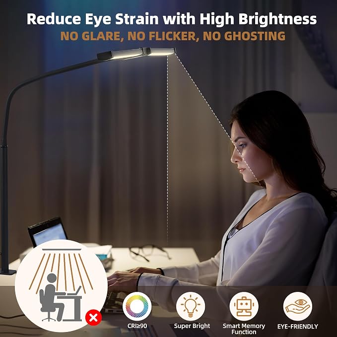 Motumen Led Desk Lamp for Home Office, Eye-Care Architect Light - Image 4