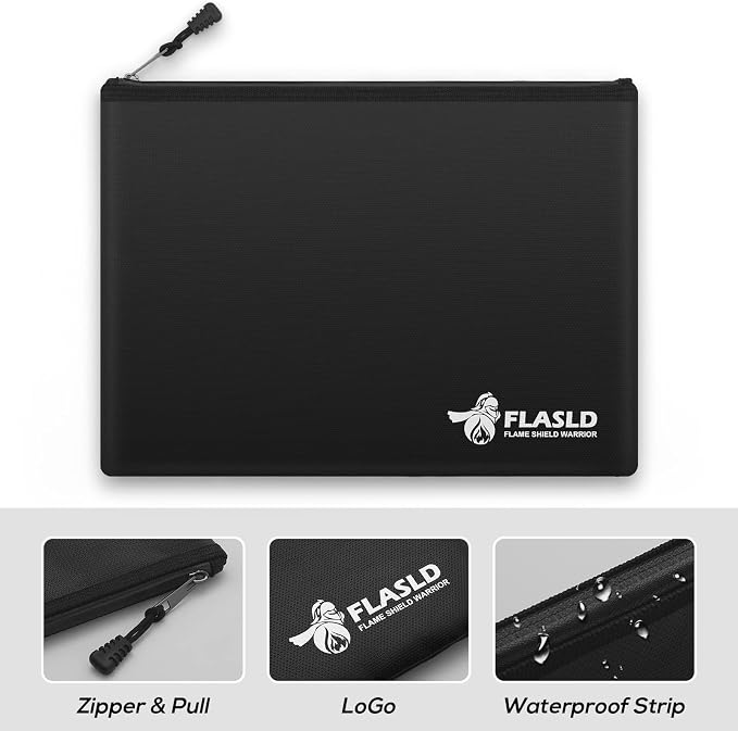 FLASLD Fireproof Document Money Bags, Large Fireproof Wallet Pouch, Safe Bag - Image 5