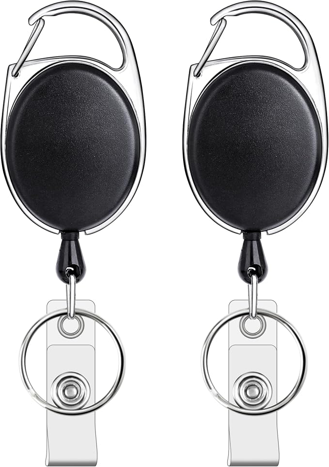 Teskyer Badge Reel, 2 Pack Retractable Badge Holders by TESKYER