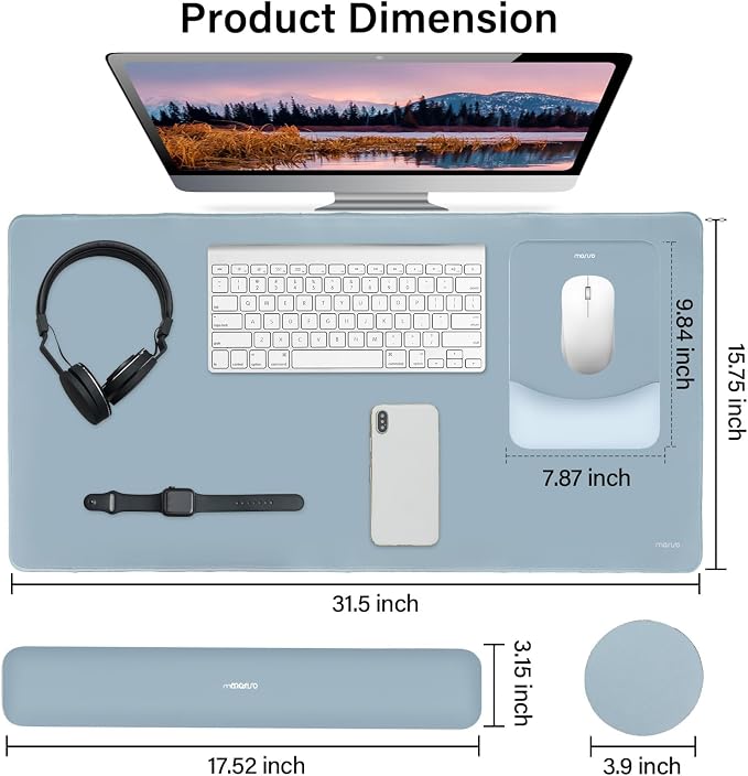 MOSISO Keyboard Mouse Pad Set, Large Gaming Mouse Pad&Rectangular Keyboard - Image 2