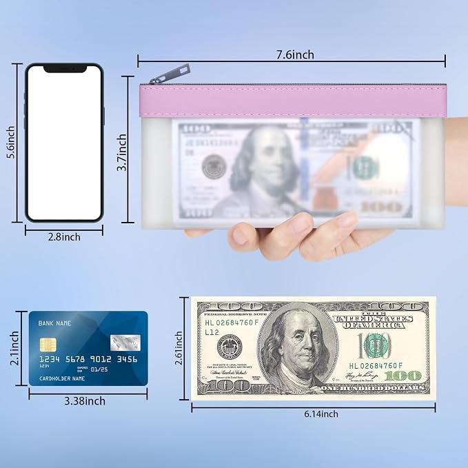 4 pcs Money Bag Clear Money Envelopes - Image 4