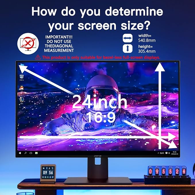 2 Pack Magnetic Hanging Computer Privacy Screen 24 Inch - Image 2