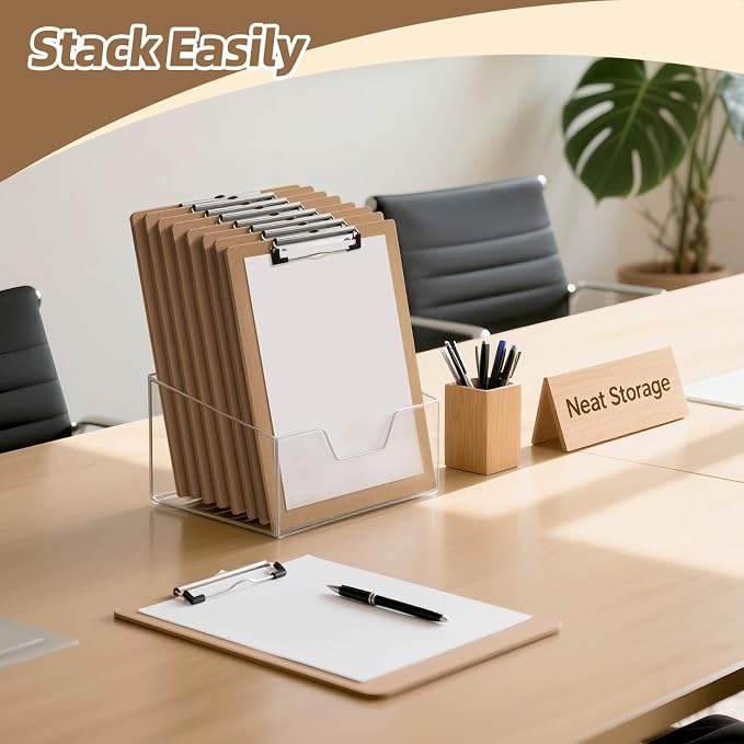 HappyHapi 16 Pack Clipboard 8.5 x 11 Letter Size Clip Boards Bulk, A4 Wooden - Image 3