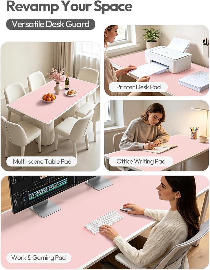 YSAGi Leather Desk Pad Protector, Office Desk Mat, Large Mouse Pad, Non-Slip PU - Image 6