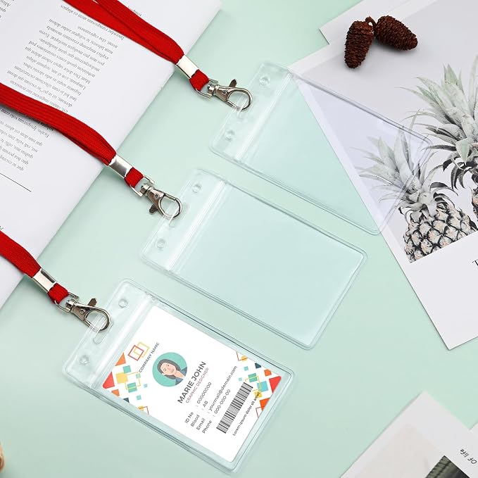3 Pack Clear ID Badge Holder - Image 7