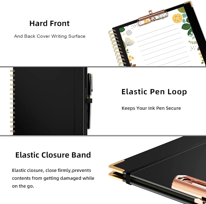 Ospelelf Clipboard with Storage 8.5 X 11，Padfolio Organizer, Spiral Portfolio - Image 5