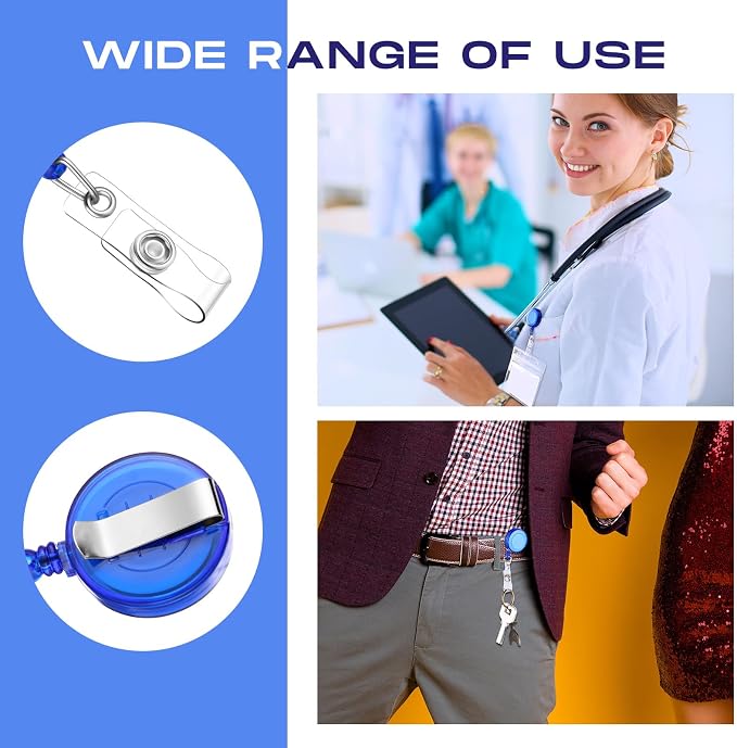 Zonon 100 Pcs Retractable Badge Reel Clips ID Card Holder Reel - Image 4