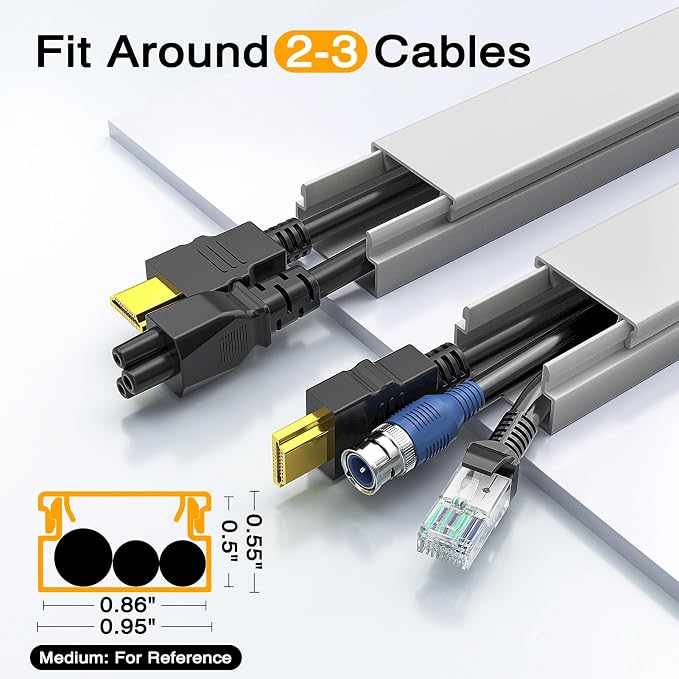 Delamu Grey Cord Hider, 157in Cord Covers - Image 4