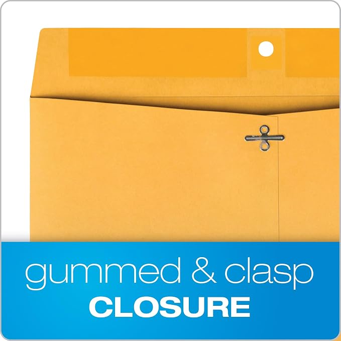 Quality Park 12 x 15-1/2 Clasp Envelopes, Clasp and Gummed Closures, - Image 3