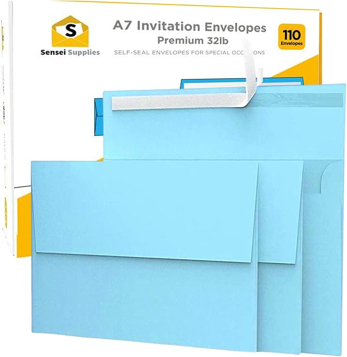 110 5x7 Light Blue Invitation Envelopes by SenseiSupplies