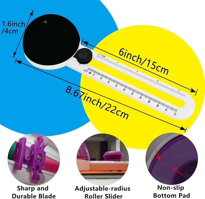 Portable Paper Circle Cutter, Cut Circles Paper of Any 4 to12.6inch Diameter - Image 2