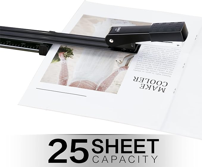 Deli Long Reach Stapler with 1000 Staples, 20 Sheet Capacity, Long Arm Standard - Image 2