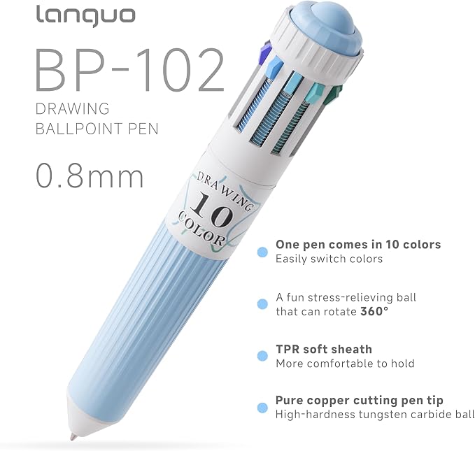languo 120 Colors Multicolor Pen, 0.8mm Tip Retractable Colored Pens - Image 3
