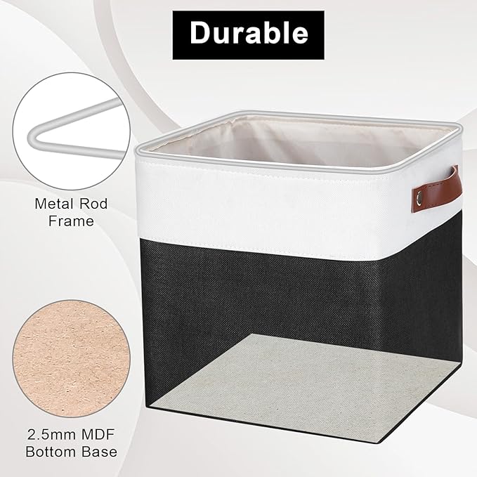 Bagnizer Collapsible Fabric Storage Cubes 11x11 Cube Storage Bins, 4 Pack - Image 4