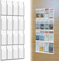 Acrylic Brochure Pamphlet Holder, 16 Pamphlet Holders, Trifold Flyer Rack by Nalwort
