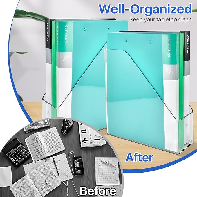 2 Pack Acrylic Magazine File Holder, A4 Vertical File Organizer - Image 4