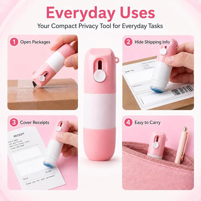 2-in-1 Box Cutter Thermal Paper Eraser, 2026 New Thermal Paper Privacy Wipe Box - Image 7