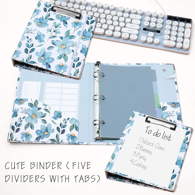 Mini Binder Organizer for 5.5" x 8.5" Paper ，1 Inch 3 Ring Binder - Image 2