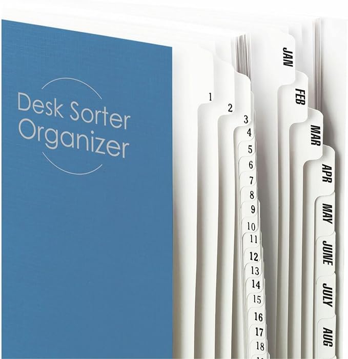 Smead Desk File/Sorter, Daily and Monthly, 43 Dividers, Letter Size, Dark Blue - Image 6