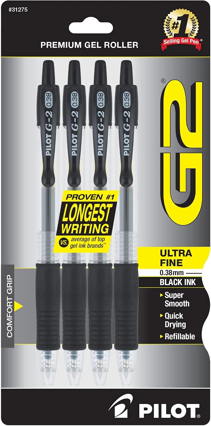 Pilot G2 Premium Refillable and Retractable Rolling Ball Gel Pens, Ultra Fine by PilotCorporationofAmerica