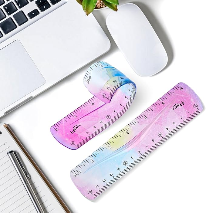 Grevosea 2-Piece Flexible Ruler, 15cm/6inch Plastic Shatterproof Straight Edge - Image 7