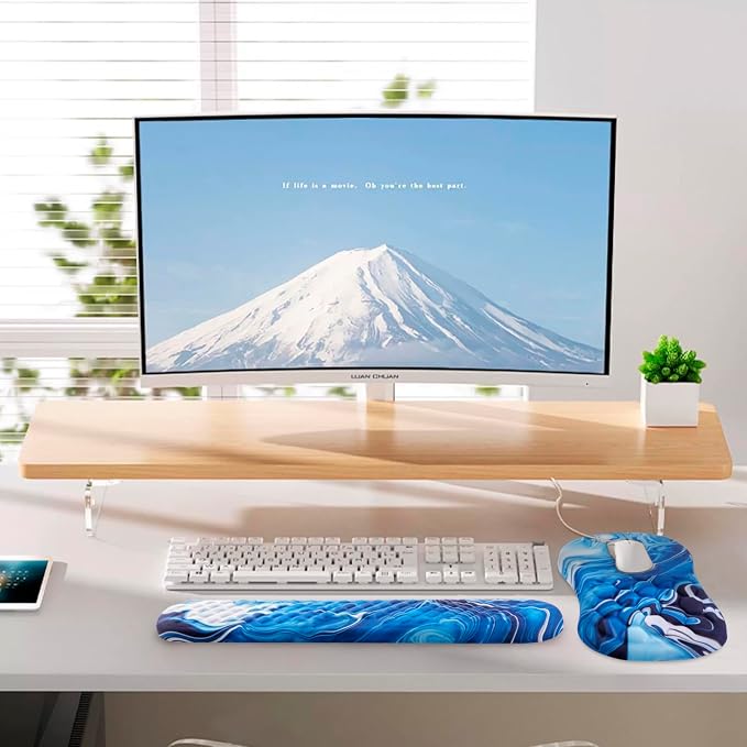 Mouse Pad Wrist Support, Laokiiy 2 in1 Keyboard Wrist Rest+ Ergonomic Mouse Pad - Image 6