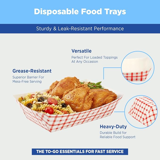 Karat Paper Food Trays Disposable Sturdy Food Boats, Leak Resistant | Ideal - Image 4