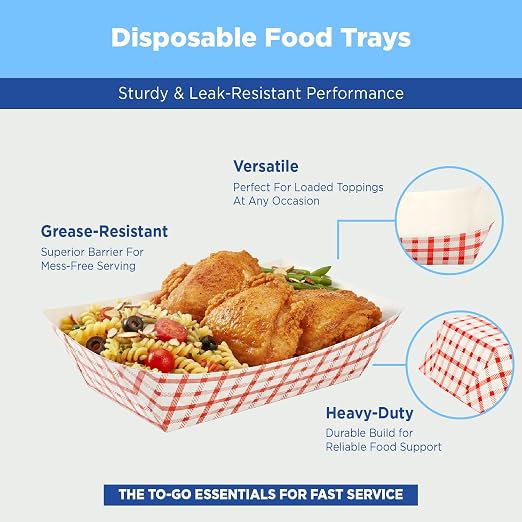 Karat Paper Food Trays Disposable Sturdy Food Boats, Leak Resistant | Ideal - Image 5