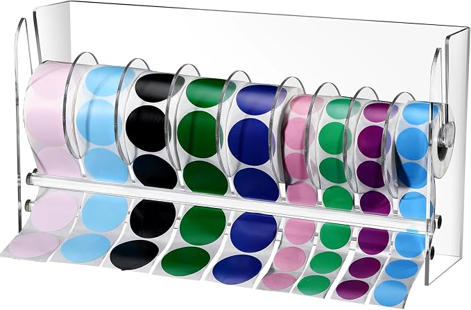 Qilery Adjustable Label Dispenser Acrylic Roll Sticker Dispenser Sticker Holder by Qilery