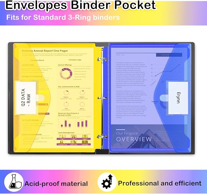 Nicecho Binder Pocket, 10 Pack Super Heavyweight Plastic Folders - Image 6
