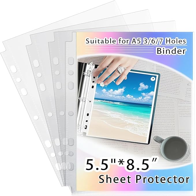 80 Pack Bulk Sheet Protectors 5.5x8.5 by AZATUS