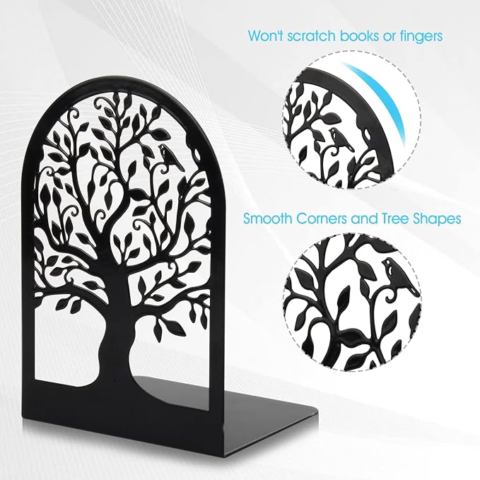 HappyHapi Book Ends, Metal Bookends - Image 3