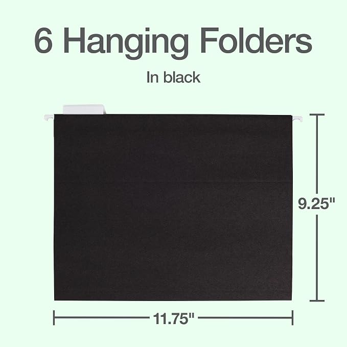 Oxford Hanging File Folders, 6 Pack, Letter Size, 1/5 Cut - Image 2