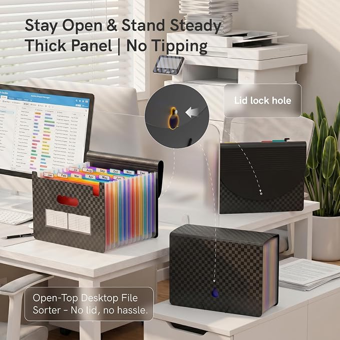 ABC life 12-Pocket Accordion File Organizer, Expandable File Folder - Image 3