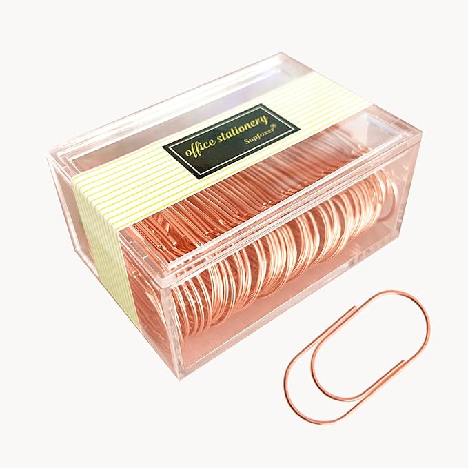 Rose Gold Large Paper Clips by Supfoxer