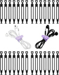28 Pcs Silicone Cable Ties Reusable, Computer Cords by Ortarco