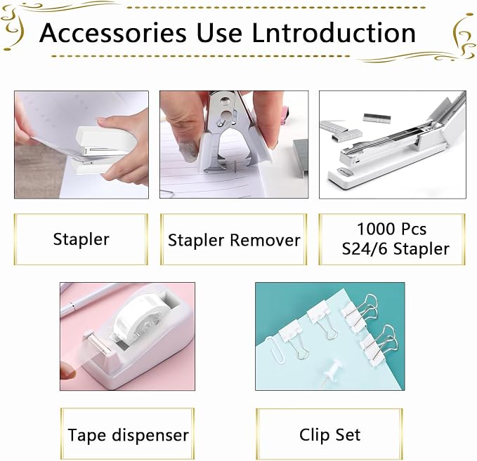 Office Supplies, Stapler and Tape Dispenser Set - Image 2