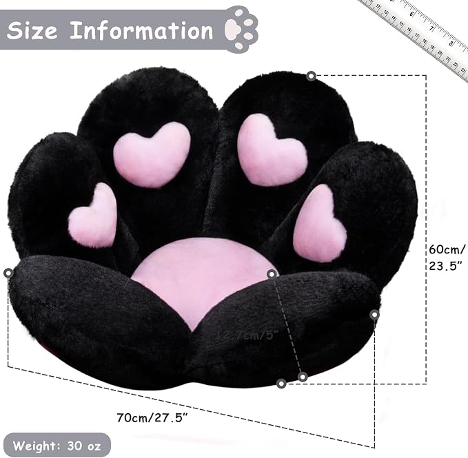 DOBUONO Cat Paw Cushion Kawaii Office Chair Cushion Comfy Plush Gaming Chair - Image 4