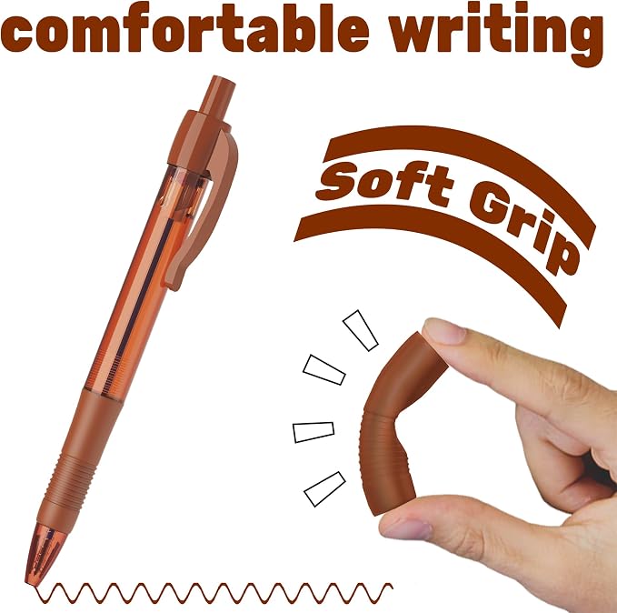 deegtran Pens Bulk, 30 Pack No Bleed Brown Ink Click Pens - Image 4