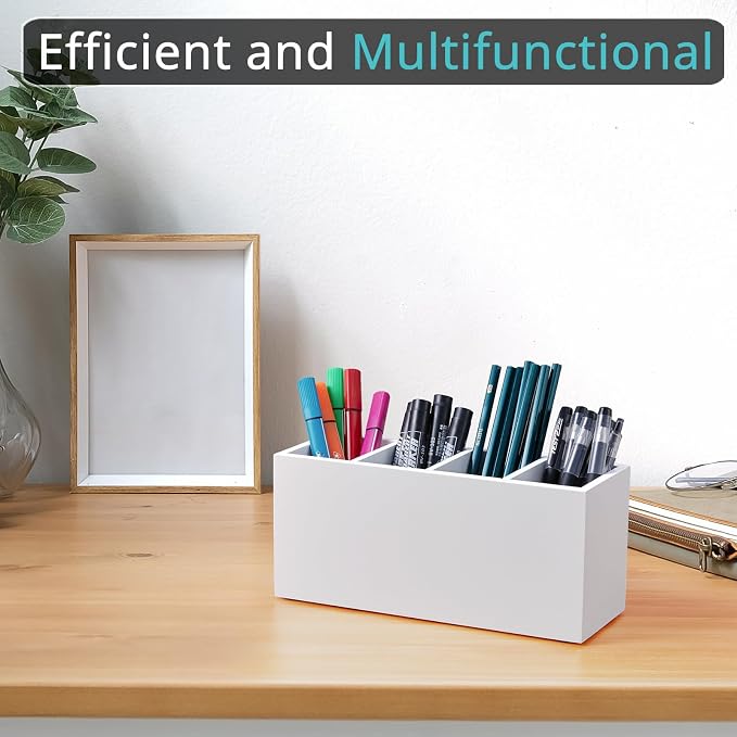 Bivvclaz Pencil Pen Holder for Desk, Wooden Office Desk Organizers and - Image 2